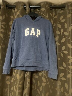 GAP Blue Hooded Crewneck Sweatshirt with White Logo
